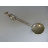 Chinese hallmarked 900 teaspoon - highly decorative with impressed marks to the bowl of spoon. -