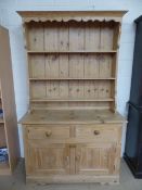 Pine dresser with cupboards under