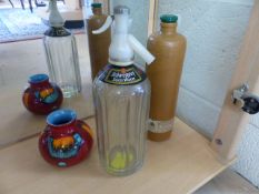 Bols (Empty) stoneware Erven Luca's Bottle, Scweppes soda streamer with original labels and a