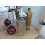 Bols (Empty) stoneware Erven Luca's Bottle, Scweppes soda streamer with original labels and a