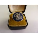 Wedgwood dark blue Jasper Ware ring. approx 19.3mm in diameter UK N1/2 USA 6.75 in original box