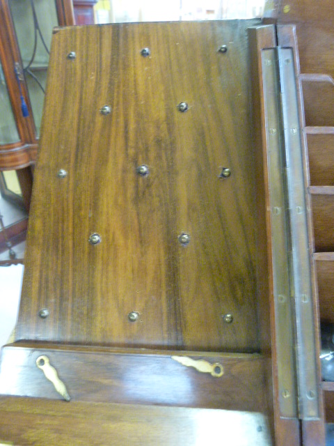 19th Century Burr Walnut stationary box with perpetual calender to top and hidden writing slope to - Image 7 of 7