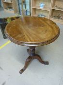 Small mahogany side table on tripod base