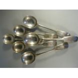 Set of Six Sheffield hallmarked silver soup spoons by Frank Cobb & Co Ltd 1912 - Total weight 529.