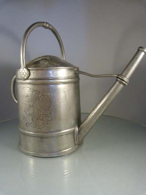 Unusual decorative Pewter watering can with floral decoration to sides with a singular animal - Image 2 of 2