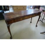 Mahogany console table with extension on claw and ball feet
