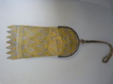 Silver plate Mesh Purse with zig zag design possibly by Whiting & Davis, and in excellent condition