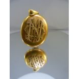 Large Monogrammed Pinchbeck Locket approx: 44.3mm x 36.5mm across with Initials M N B
