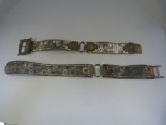Complete Nurses belt and buckle - with hallmarked Silver Buckle and hinges hallmarked London 1933
