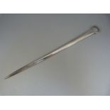 George III Silver meat skewer with ring handle and bearing a Griffin crest with initials below "S