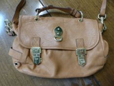 Mulberry satchel handbag in tan leather