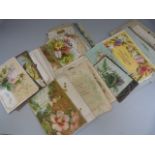 Collection of vintage and antique Greetings cards (used) approx 30 +