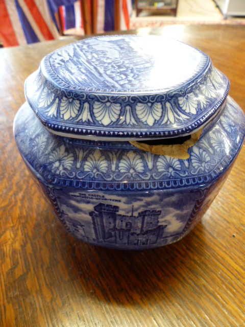 Maling Ware Ringtons biscuit barrel and two more blue and white dishes - Image 2 of 7
