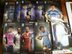 Recent Cardiff Blues official game programmes (nine in all) all signed by one or more players