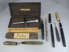 Waterman boxed stainless steel Ball-point pen in box, Park Beta fountain pen in originalbox,
