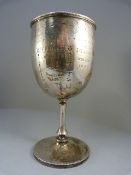 Silver coloured trophy goblet - possibly from golfing match winners - total weight 189.1g