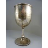 Silver coloured trophy goblet - possibly from golfing match winners - total weight 189.1g