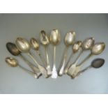 Quantity of various hallmarked silver teaspoons to include part sets - Total Weight 192.9