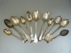 Quantity of various hallmarked silver teaspoons to include part sets - Total Weight 192.9