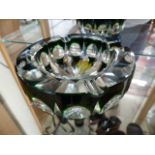 St Louis french green and clear glass ashtray