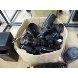 Collection of cameras - Olympus MD, Pentax Auto 110, Olympus OM2 PENFT, Minolta 9000, Ilford