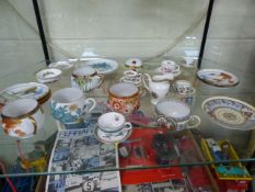 Collection of miniature Teacups and Saucers to include - Royal Crown Derby, Spode and Coalport