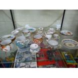 Collection of miniature Teacups and Saucers to include - Royal Crown Derby, Spode and Coalport