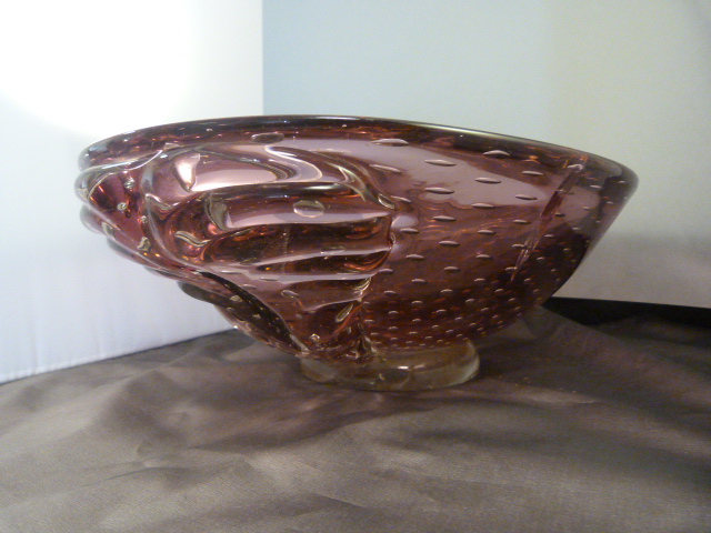 Large Glass 'bubble' bowl - Image 3 of 8