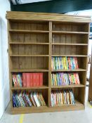 Stained pine modern bookcase