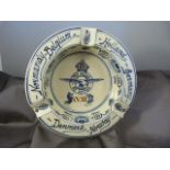 Delft - Ivora, Gouda Holland Ashtray - various countries marked to Rim with an eagle Motif to centre