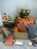 Two Mamod stationary steam driven engines and various spare parts