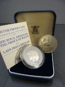 Silver Proof coin commemorating His Royal Highness The prince of Wales and Lady Diana Spencer 1981