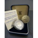 Silver Proof coin commemorating His Royal Highness The prince of Wales and Lady Diana Spencer 1981