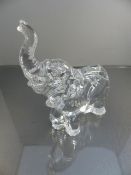 Waterford crystal glass Elephant in original box with certificates. Signed etching to foot.