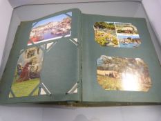 Vintage Postcard album containing some local Devon and Dorset postcards