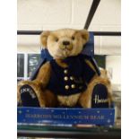 Harrod's millenium Bear in original blue box - in a blue waistcoat - no tags