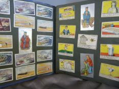 Cigarette cards Album containing various cards on each page