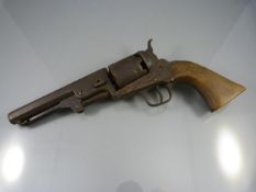 A STANDARD MODEL COLT NAVY PISTOL, number 17732, wooden grips. Condition reflects that this item was