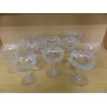 11 various c1900 cocktail glasses all with different patterned etching