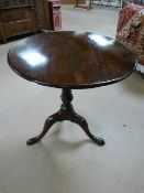 Mahogany pedestal antique occasional table