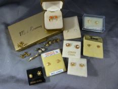 Collection of various earrings - one pair 18ct and others mostly 9ct or plated