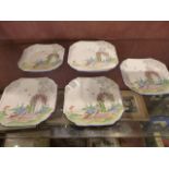 Shelley plates in the Queen Anne design decorated in the Cottage Garden pattern RD723404 pattern