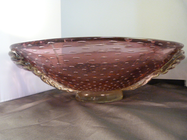 Large Glass 'bubble' bowl - Image 5 of 8