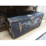 Large leather bound trunk