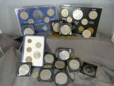 Collection of various cased coins and others etc