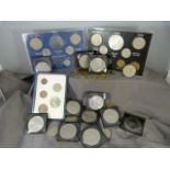 Collection of various cased coins and others etc