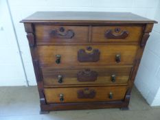 Mahogany chest of 5 drawers with brass fitting handles