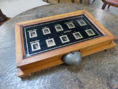 Butler/Servants bell box with 10 different room. In pine casing