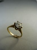 Diamond Solitaire ring 0.75ct (Hallmark illegible) High claw setting. Diamond has internal