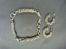 Bracelet and earring set in Silver